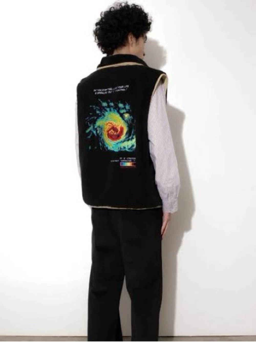 JUNGLES Spiralling Sherpa Vest Black Size XL